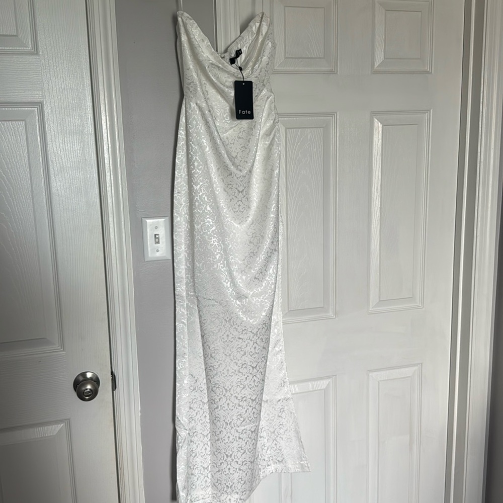 Strapless white boutique dress